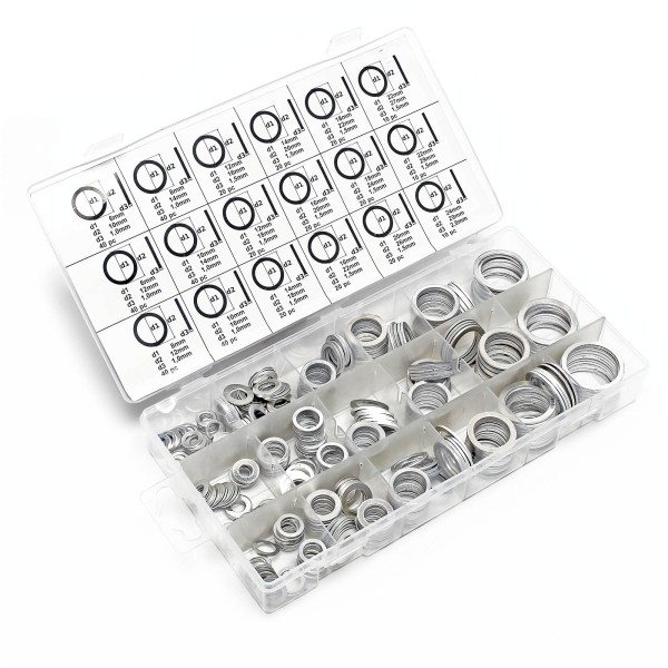 Aluminium Dichtring Set 450-teilig