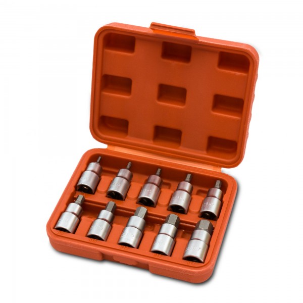 10 tlg Innensechskant Steckschlüsselsatz 1/2" (3 - 17 mm)