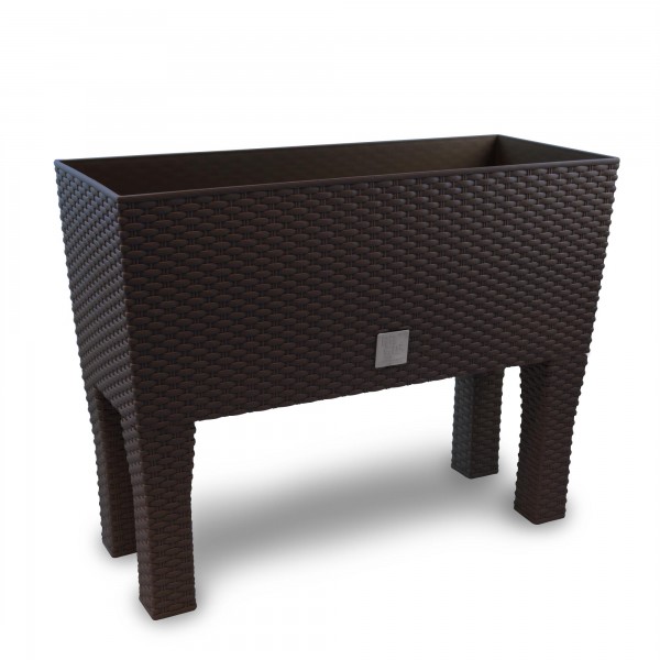 Blumenkübel 60 cm Umbra + Standfuß - Rattan Optik