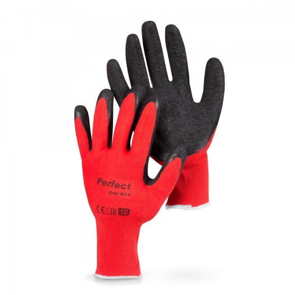 1 Paar Arbeitshandschuhe "PerfectGrip Red" - Größe 10 - rot