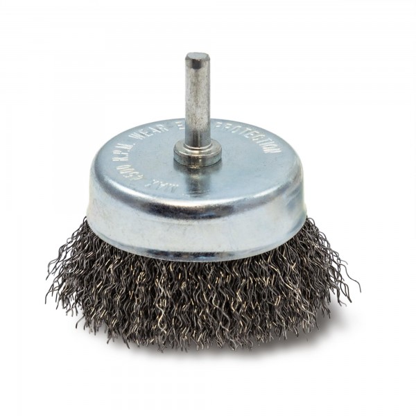 75 mm Topfbürste gewellt - 6 mm Schaft