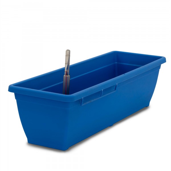 Bewässerungskasten 60 cm AquaToscana blau + Wasserstandsanzeiger
