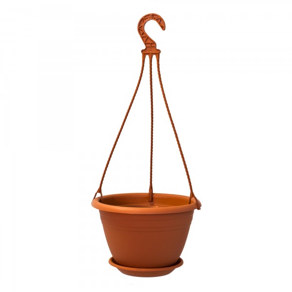 Hängeampel terracotta 25 cm Untersetzer + Aufhängung