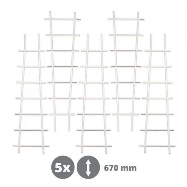 5 x Kunststoff Pflanzstütze in Leiterform - weiß - 200 x 670 mm