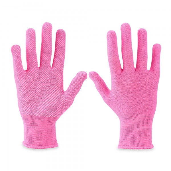 PVC Damen-Arbeitshandschuhe - genoppt - Gr. 7 - rosa