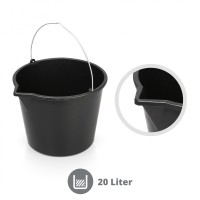 20 Liter Mörteleimer mit Gießrand schwarz 20 Liter Mörteleimer mit Gießrand schwarz
