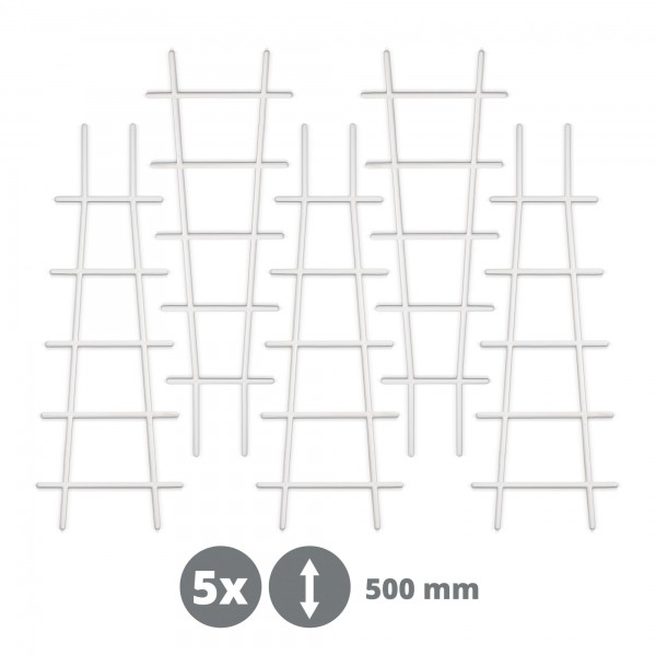 5 x Kunststoff Pflanzstütze in Leiterform - weiß - 183 x 500 mm