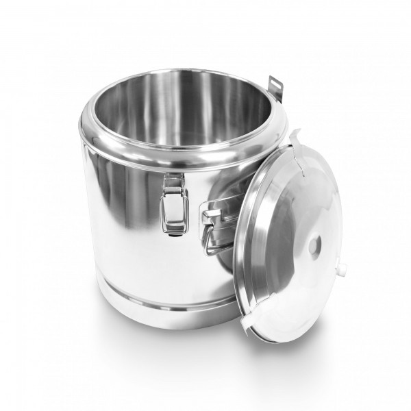 Schengler Edelstahl Thermobehälter 6 Liter - 25 x 25 cm + Deckel