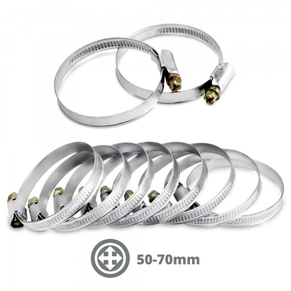 10 x Schlauchschelle verzinkt - 50 bis 70 mm