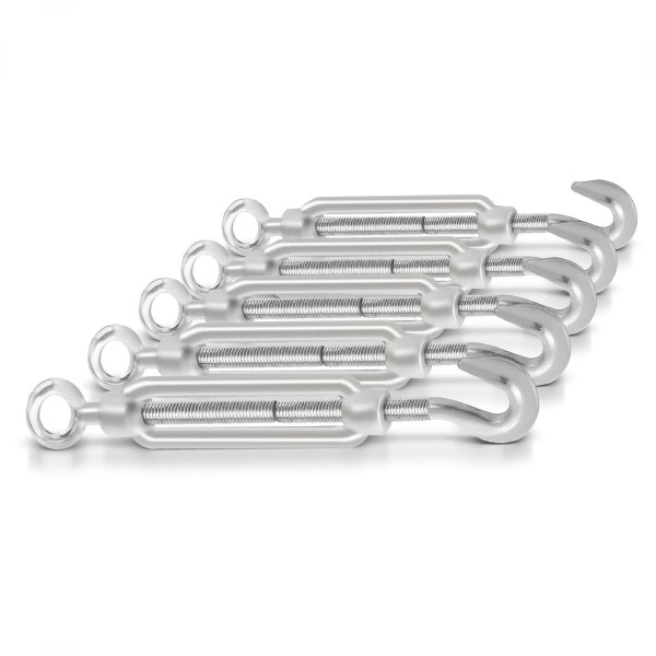 5 x Spannschloss M6 verzinkt mit Haken/Öse