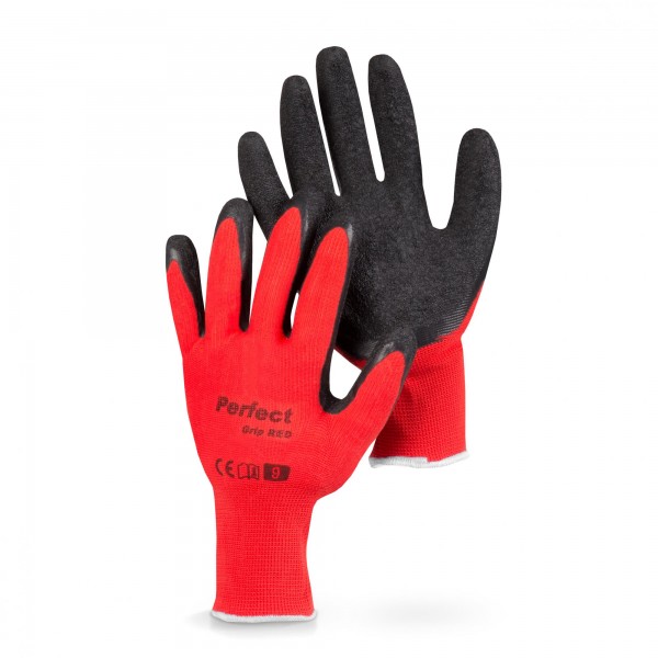 1 Paar Arbeitshandschuhe "PerfectGrip Red" - Größe 9 - rot