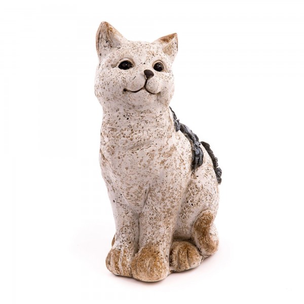 Dekofigur Katze Schieferstein-Optik - 24,5 x 20 x 43 cm