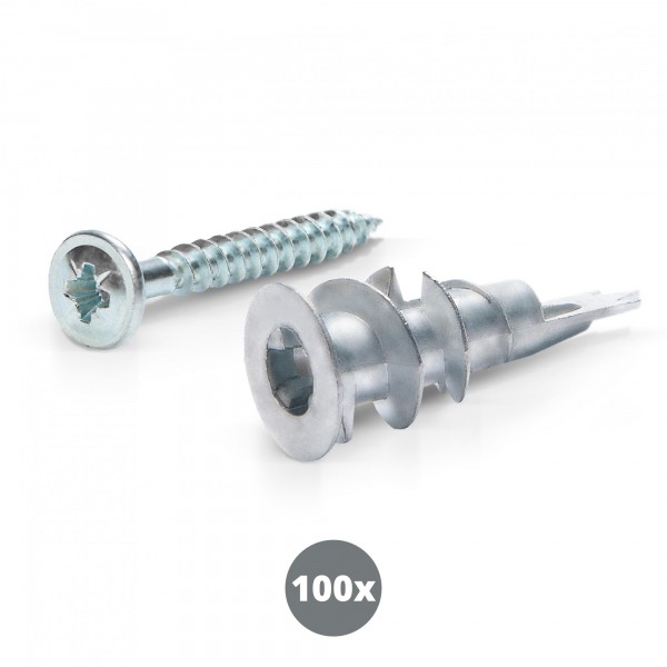 100er Packung selbstbohrende Gipskartondübel - 12x32mm