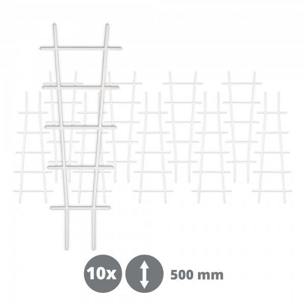 10 x Kunststoff Pflanzstütze in Leiterform - weiß - 183 x 500 mm