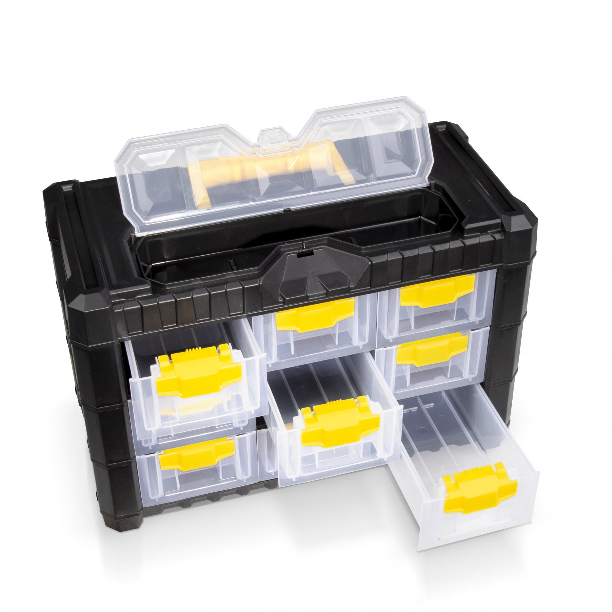 Sortimentskasten 26 cm mit 9 Schubladen -YELLOW LINE- | Lagersysteme